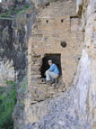 Author in a doorway