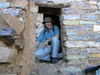 Author in a doorway